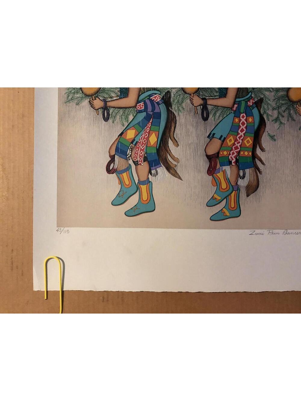 Rain Dancer Original Vintage Native American Poster Colorful Birds 1980's - Picture 5 of 11